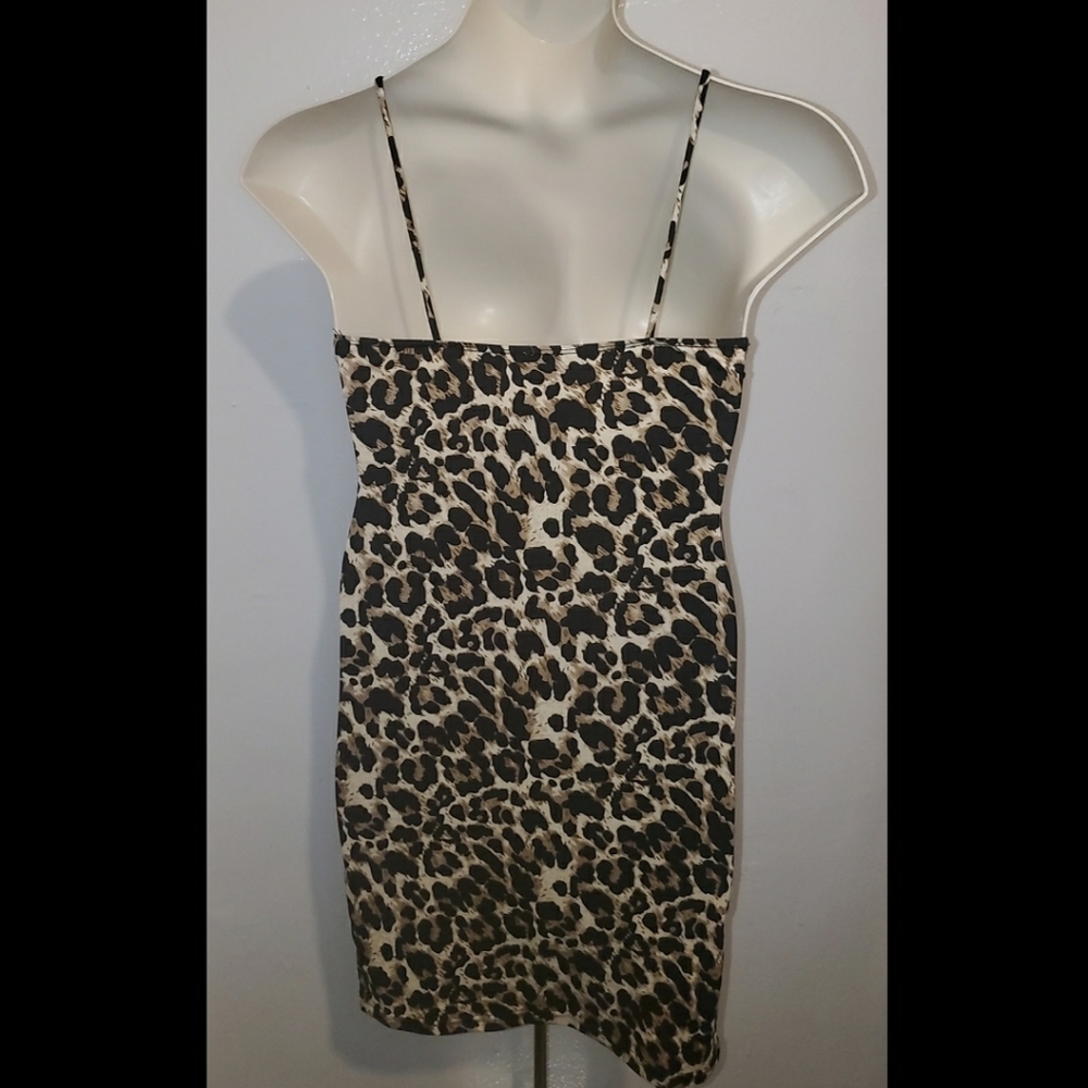 TouchDolls Cheetah Low Cut Mini Dress - Picture 3 of 3